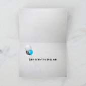 retro turquoise car kaart (Binnen)