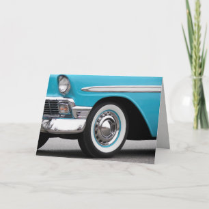 retro turquoise car kaart