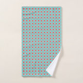 Retro Turquoise & Coral Atomic Pattern Bad Handdoek (Handdoek)