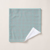 Retro Turquoise & Coral Atomic Pattern Bad Handdoek (Wasdoekje)