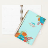 Retro Turquoise Coral Pioneer Planner de la femme (Devant avec enveloppe)