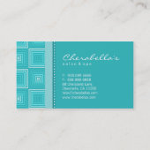 Rétro turquoise de carré de carte de visite de spa (Dos)