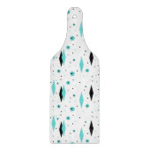 Retro Turquoise Diamond & Starburst Cutting Board Snijplank (Voorkant)