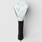 Retro Turquoise Diamond & Starburst Driver Hoesje Golfheadcover (Voorkant)