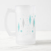 Retro Turquoise Diamond & Starburst Mok (Links)