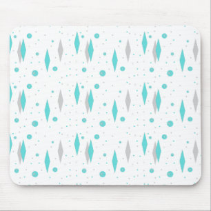 Retro Turquoise Diamond & Starburst Mousepad Muismat