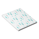 Retro Turquoise Diamond & Starburst Notepad Notitieblok (Schuin)