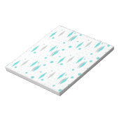 Retro Turquoise Diamond & Starburst Notepad Notitieblok (Gedraaid)