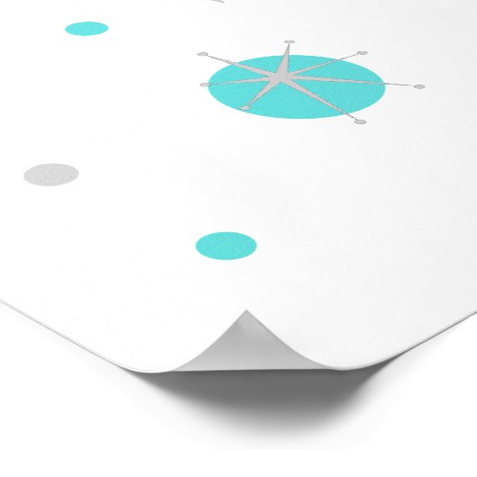 Retro Turquoise Diamond & Starburst Poster (Hoek)