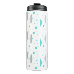 Retro Turquoise Diamond Starburst Thermische Tumbl Thermosbeker