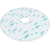 Retro Turquoise Diamond & Starburst Tree Skirt Kerstboom Rok (Gekanteld)