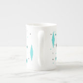 Retro Turquoise Diamonds & Starbursts China Mok (Achterkant)