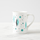 Retro Turquoise Diamonds & Starbursts China Mok (Rechts)