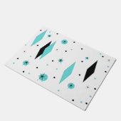 Retro Turquoise Diamonds & Starbursts door Mat (Schuin)