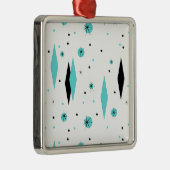 Retro Turquoise Diamonds & Starbursts Ornament (Rechts)