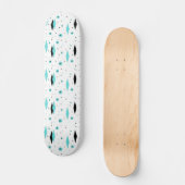 Retro Turquoise Diamonds & Starbursts Skateboard (Voorkant)
