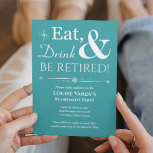 Retro Turquoise Eat Drink wordt met pensioen Kaart