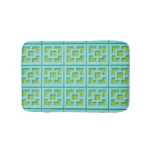Retro Turquoise en Green Trellis Bath Mat (Voorkant)