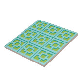 Retro Turquoise en Green Trellis Ceramic Tile Tegeltje (Zijkant)