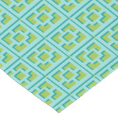 Retro Turquoise en Green Trellis Table Runner Korte Tafelloper (Hoek)