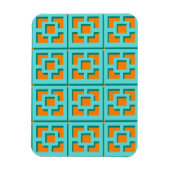 Retro Turquoise en Oranje Flexible Photo Magnet Magneet (Verticaal)