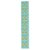 Retro Turquoise en Oranje Trellis Table Runner Lange Tafelloper (Voorkant)