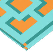 Retro Turquoise en Oranje Trellis Table Runner Lange Tafelloper (Hoek)