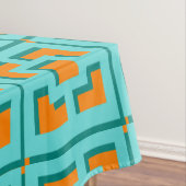 Retro Turquoise en Oranje Trellis Tablecloth Tafelkleed (Voorbeeld)