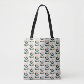 Retro Turquoise Floral Pattern Draagtas (Voorkant)