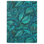 Retro turquoise gereedschappen leren scriptnaam klembord (Achterkant)