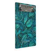 Retro turquoise gereedschappen leren scriptnaam mini klembord (Schuin)