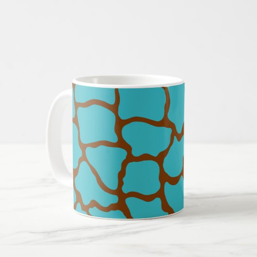 Retro Turquoise Koffie Mok (Voorkant links)