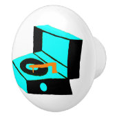 Retro Turquoise Record Player Ceramic Pull Keramische Knop (Rechts)