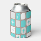 Retro Turquoise Starbursts Koelbox Blikjeskoeler (Blikje Voorkant)