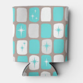 Retro Turquoise Starbursts Koelbox Blikjeskoeler (Voorkant)