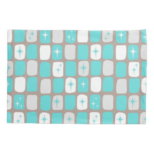 Retro Turquoise Starbursts Pillowcase Kussensloop