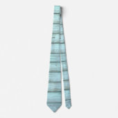 Retro turquoise verf op rustiek hout stropdas (Voorkant)