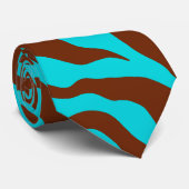 Retro Turquoise Zebra Print Stropdas (Opgerold)