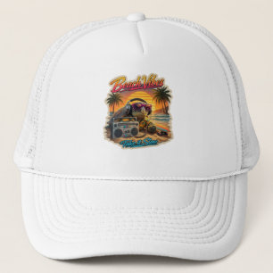 Retro Turtle Beach Sfeer - Koele Zomer Chill Grafi Trucker Pet