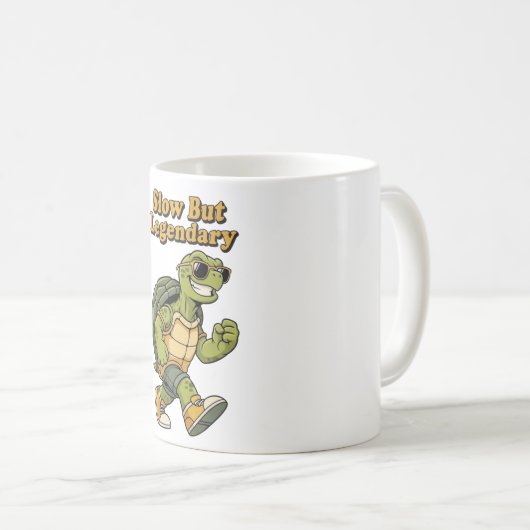 Retro Turtle Legendary Calm White Mug (Devant droit)