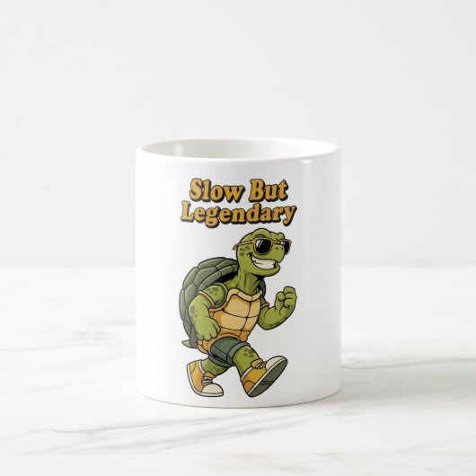 Retro Turtle Legendary Calm White Mug (Centre)