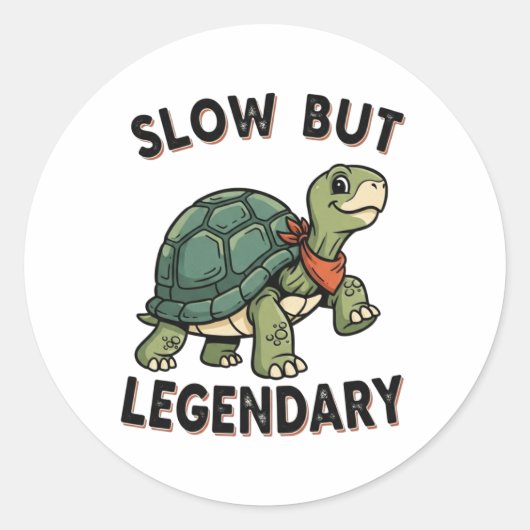 Retro Turtle Legendary Quote Vinyl Sticker (Devant)