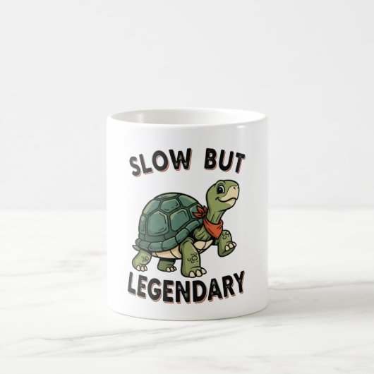 Retro Turtle Slow Legend White Coffee Mug (Centre)