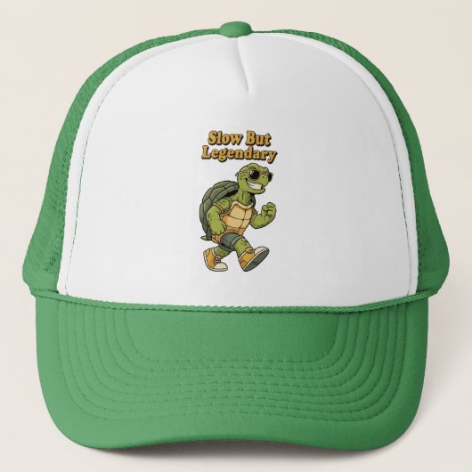 Retro Turtle Slow Pace Trucker Hat Trucker Pet (Voorkant)