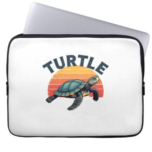 Retro Turtle T-shirt Laptop Sleeve