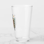 Retro-tv Drink glas | Moderne Atomi uit het midden (Links)