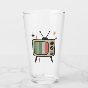 Retro-tv Drink glas   Moderne Atomi uit het midden