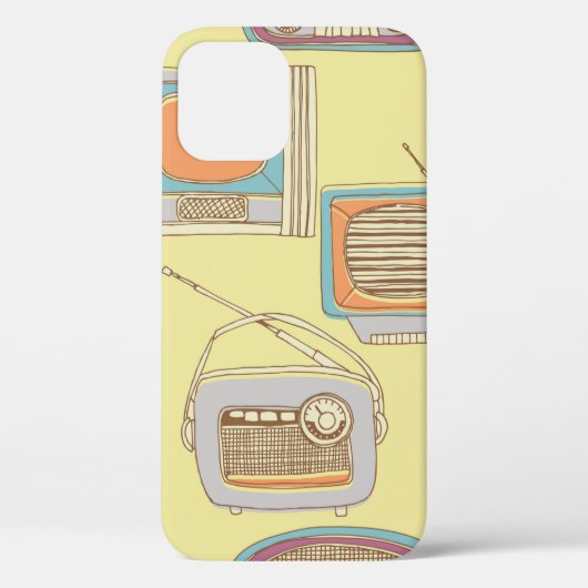 retro tv en radio. naadloos patroon Case-Mate iPhone case (Achterkant)