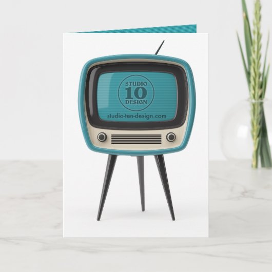 Retro TV Jubileum/Liefde Kaart (Voorkant)