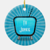 Retro TV Junkie Keramisch Ornament (Achterkant)